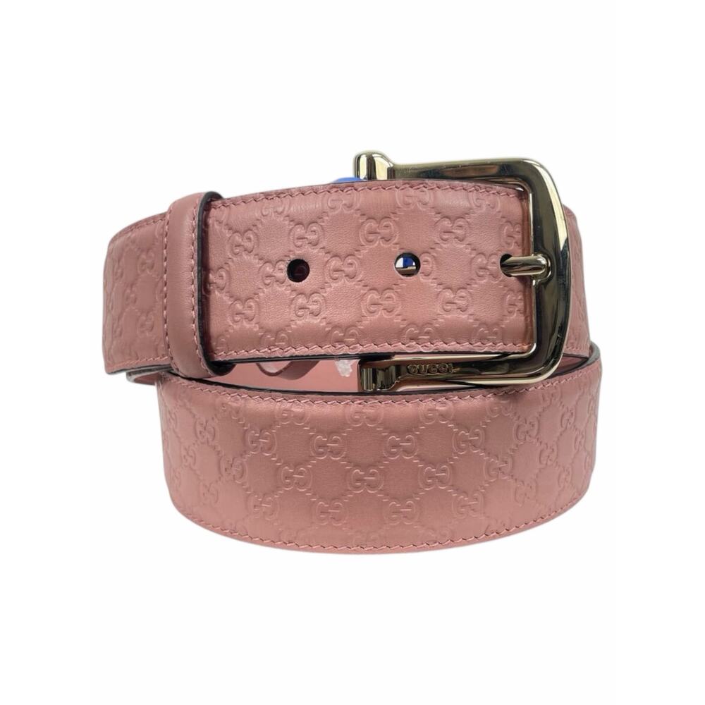 Gucci Microguccissima Monogram Wide Leather Belt Pink Size 85/34 - Picture 2 of 11